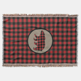 Karierter Bär aus Red Black Buffalo Decke