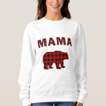 Karierter Bär, Rot und Schwarz Buffalo Sweatshirt