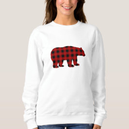 Karierter Bär, Rot und Schwarz Buffalo Sweatshirt
