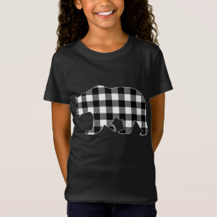Karierter Bär, schwarz und weiß Buffalo Weihnachte T-Shirt