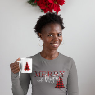 Karierter Baum vom roten Buffalo T-Shirt