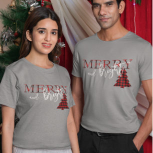 Karierter Baum vom roten Buffalo T-Shirt