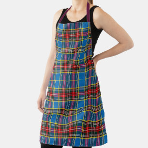 Karierter Blauer Grüner Tartan Schürze
