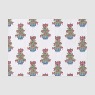 Karierter Bow Chinoiserie Topiary Tree Seidenpapier