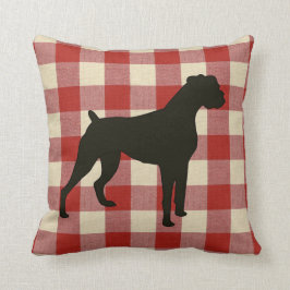 Karierter Boxer-Hund Kissen