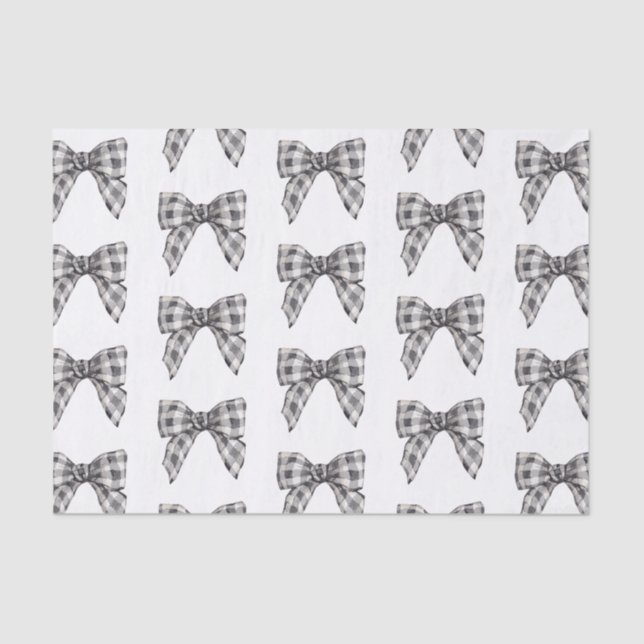 Karierter Büffel in Wasserfarbe Schwarz und Weiß Seidenpapier (Vorderseite)