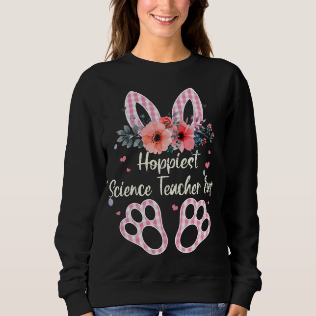 Karierter Bunny Hoffnest Lehrer für Naturwissensch Sweatshirt (Vorderseite)