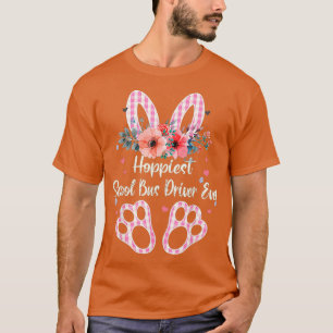 Karierter Bunny Hoppiest Schulbusfahrer je Costum T-Shirt