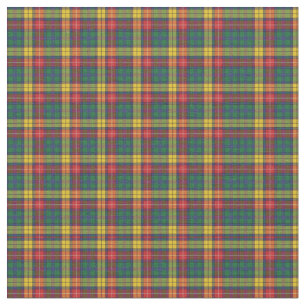 Karierter Clan Buchanan Tartan Green Yellow Karo Stoff