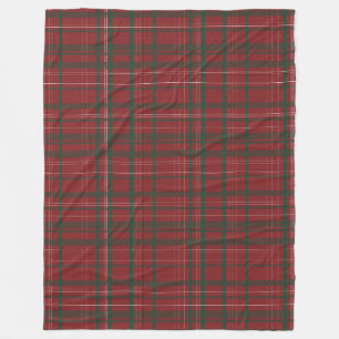 Karierter Classic Red and Green Tartan Fleecedecke