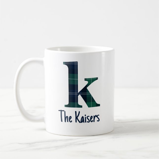 Karierter Druckminderbuchstabe k Anfangsbuchstabe  Kaffeetasse (Links)