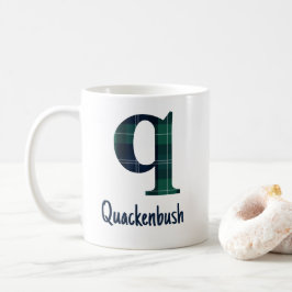 Karierter Druckminderbuchstabe q Anfangsbuchstabe Kaffeetasse