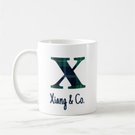 Karierter Druckminderbuchstabe x Anfangsbuchstabe Kaffeetasse