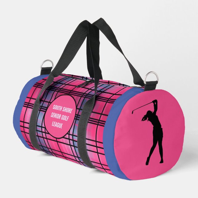 karierter Duffelbeutel "Hor Pink" Duffle Bag (Linke Seite)
