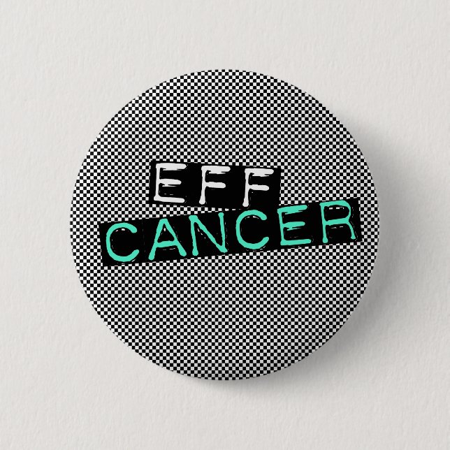 karierter EFF-Krebs Button (Vorderseite)