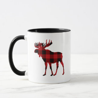 Karierter Elche Kaffee Tasse Rotes Buffalo Kariert