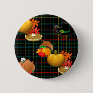 karierter Erntedank Button