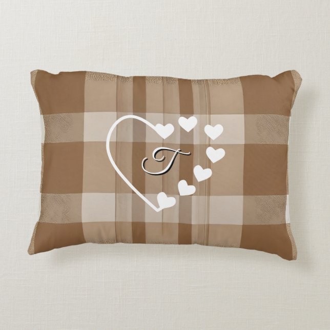 karierter Erntedank im Herbst Dekokissen (Rückseite)