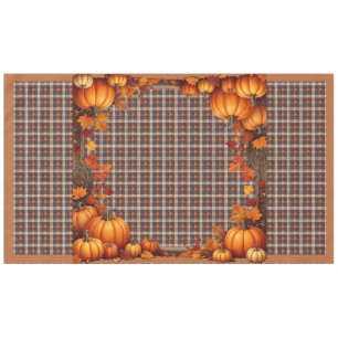 Karierter Erntedank mit Pumpkin-Grenze Tischdecke