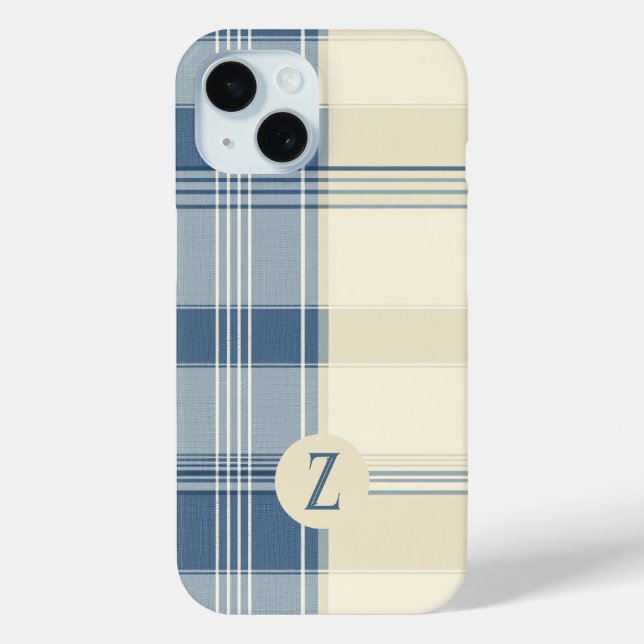 Karierter Fall für Marine und Cream Case-Mate iPhone Hülle (Rückseite)
