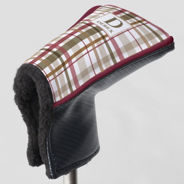 Karierter Fall Golf Headcover (3/4 Vorderseite)