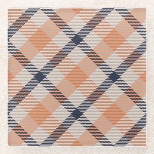 Karierter Feiertag Herbst Herbst Erntedank Ernte L Glasuntersetzer (Vorderseite)