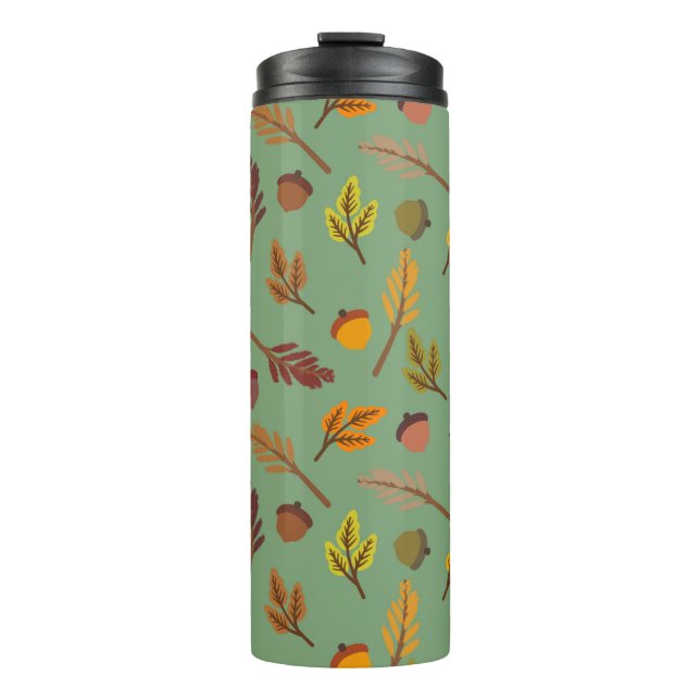 Karierter Feiertag Herbst Herbst Erntedank Ernte L Thermosbecher (Vorderseite)