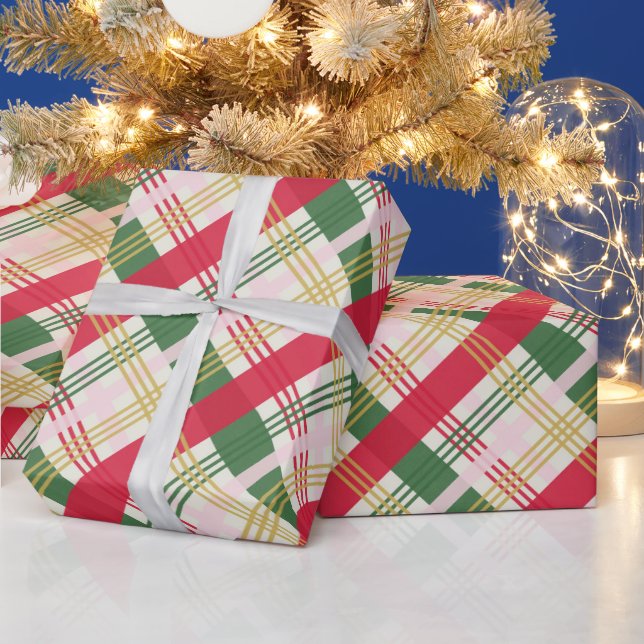 Karierter Feiertag Weihnachten Geschenkpapier (Feiertage)