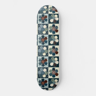 Karierter floral Gingham Patch Style Editierbar Skateboard