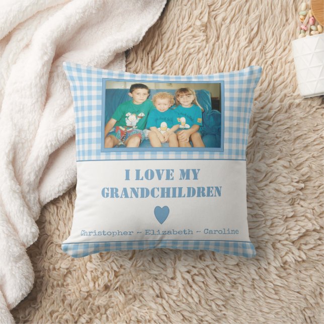Karierter Gingham mit Foto Kissen (Decke)
