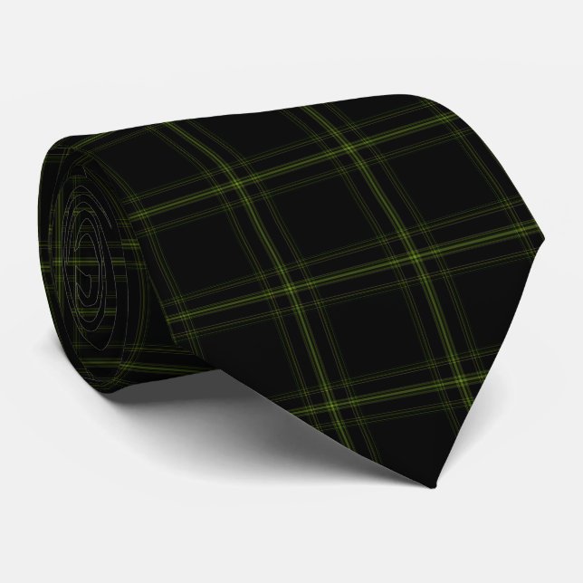 Karierter grüner Tartan Krawatte (Gerollt)