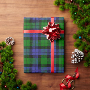 Karierter grüner und blauer Tartan Geschenkpapier