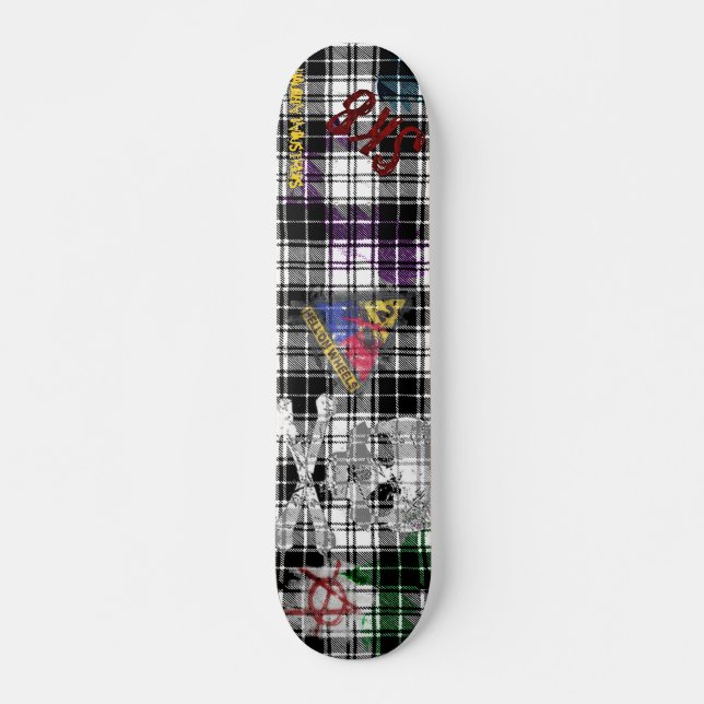 Karierter Grunge Skateboard (Vorne)