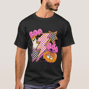 Karierter Halloween Boo Geist Kürbis Gruselig  T-Shirt