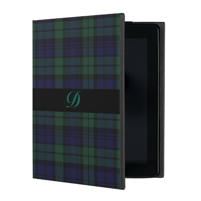 Karierter iPad-Fall für Classic Black Watch Tartan iPad Schutzhülle (Vorderseite)