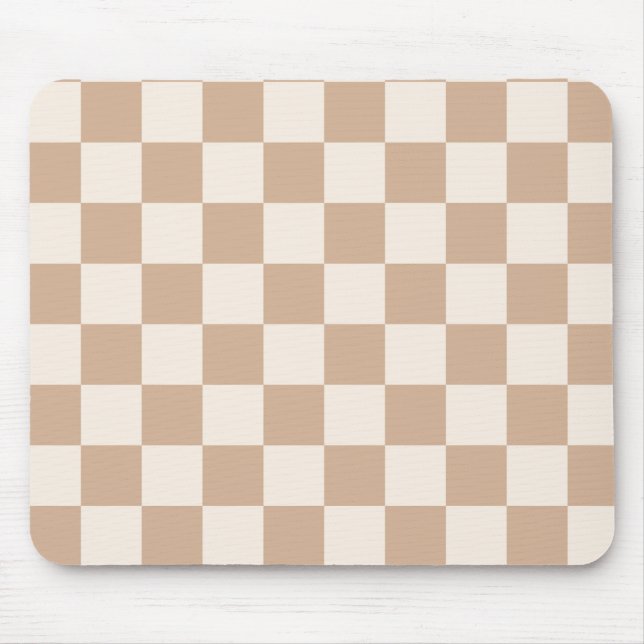 Karierter Karamellbraun Mousepad (Vorne)