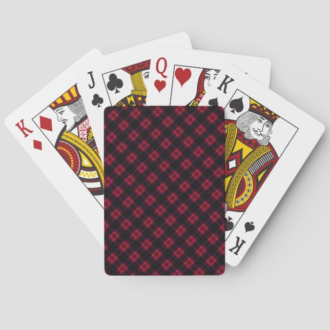Karierter Karo mit schwarzem Rot Spielkarten (Rückseite)