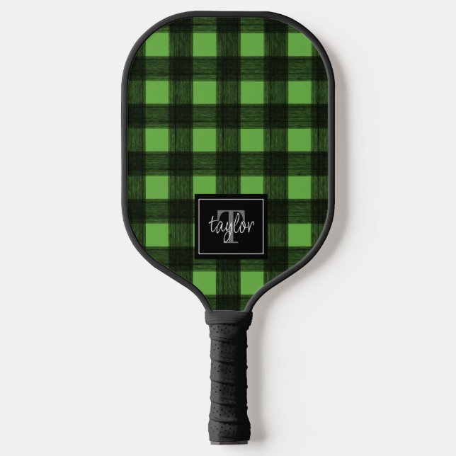 Karierter Karo Monogram Pickleball Schläger (Vorderseite)