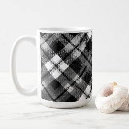 Karierter Karo Tartan Schwarz-weißer Bauernhof Mod Kaffeetasse