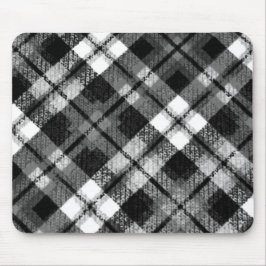 Karierter Karo Tartan Schwarz-weißer Bauernhof Mod Mousepad