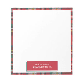 Karierter klassischer, farbiger Personalisierter N Notizblock