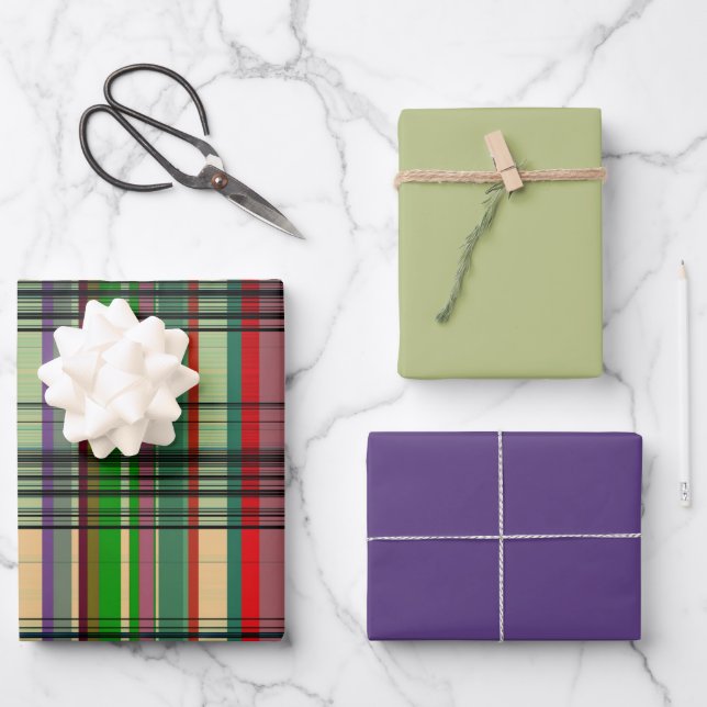 Karierter Länderstil 1 Geschenkpapier Set (Vorderseite)