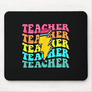 Karierter Lehrer Blitz Blitz Zurück zur Schule Te Mousepad