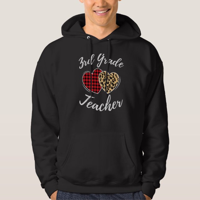 karierter Leopard-Lehrer der dritten Klasse Hoodie (Vorderseite)