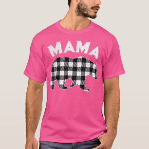 Karierter Mama-Bär - Schwarz-Weiß-Buffalo T-Shirt