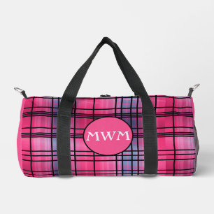 karierter Monogramm-Duffelbeutel "Hor Pink" Duffle Bag
