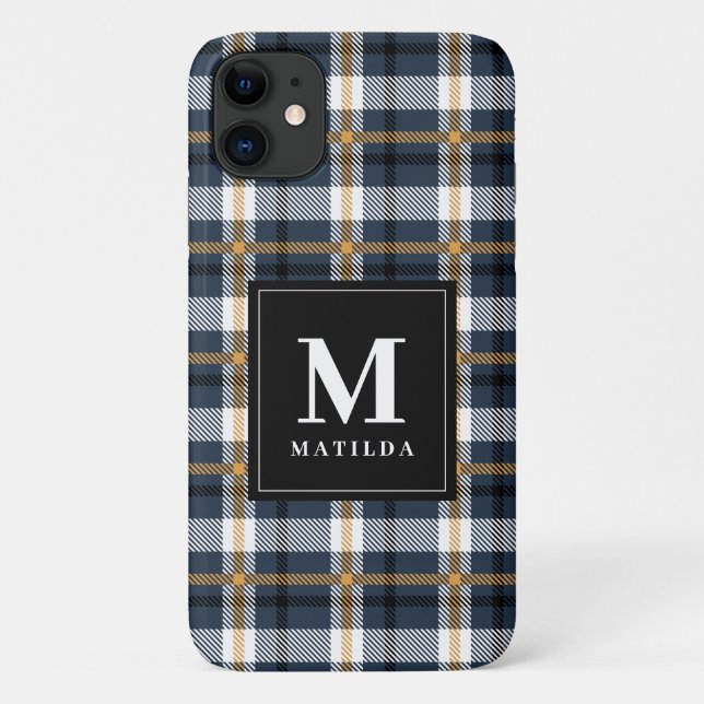Karierter Monogramm-Tartan Case-Mate iPhone Hülle (Rückseite)