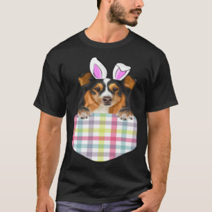 Karierter Osterhundhund-Hund in Pocket T-Shirt