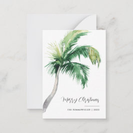 Karierter Palm Tree Holiday Frohe Weihnachten Mitteilungskarte