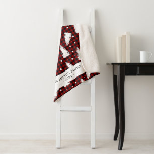 karierter Pinienwald-Monogramm Sherpadecke